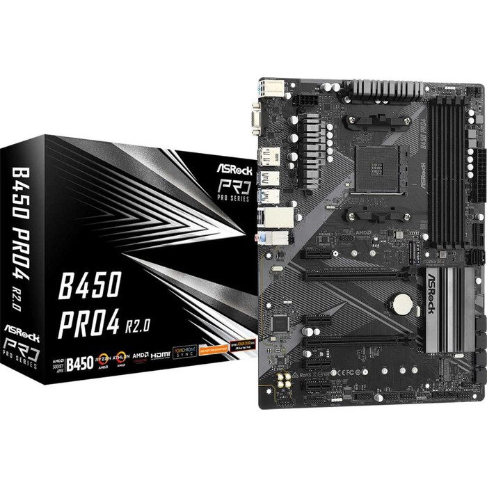 Материнская плата Asrock B450 PRO4 R2.0 Soc-AM4 AMD B450 4xDDR4 ATX AC`97 8ch(7.1) GbLAN RA   107745 - фото 51674173