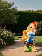 Садовая фигура из полистоуна «Гном с собачкой», 46×22×23 см - Фото 3