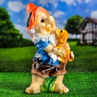 Садовая фигура из полистоуна «Гном с собачкой», 46×22×23 см - Фото 4