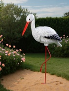 Садовая фигура из полистоуна «Аист», 81×65×20 см - Фото 3