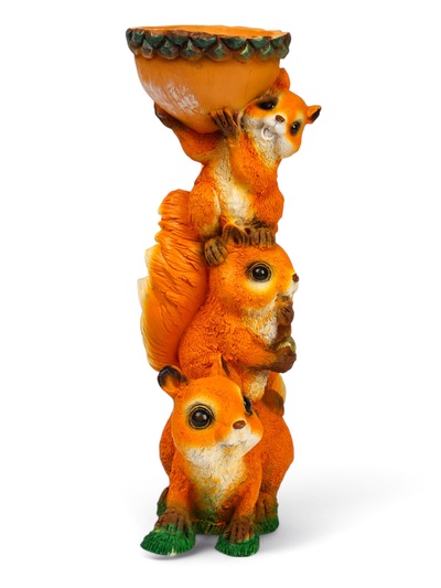 Садовая фигура из полистоуна «Белки с поилкой», 40×22×15 см