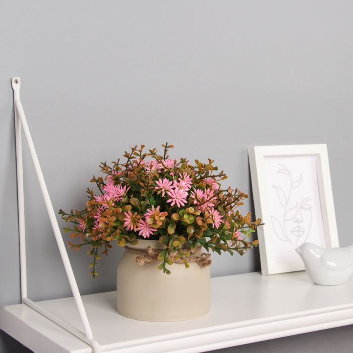 Искусственный цветок в горшке «Очиток комнатный», 17×10 см, МИКС - Фото 1