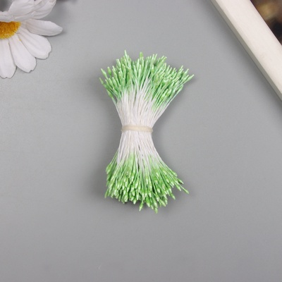 Тычинки для искусственных цветов глянец «Рисинки», зелёный, набор 360 шт., дл. 6 см