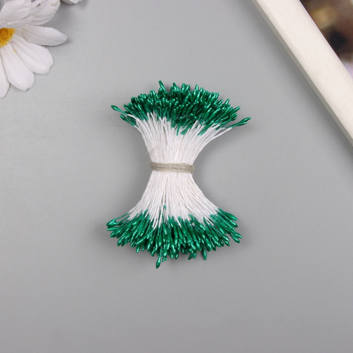 Тычинки для искусственных цветов глянец «Рисинки», тёмно-зелёный, набор 360 шт., дл. 6 см - Фото 1