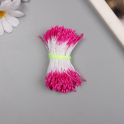 Тычинки для искусственных цветов глянец «Рисинки», фуксия, набор 360 шт., дл. 6 см