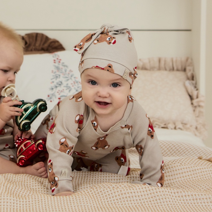 Комбинезон детский с шапочкой «Крошка Я. Новогодние медвежата», рост 62-68 см