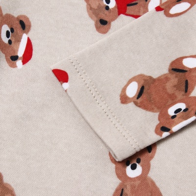 Костюм детский (лонгслив, штанишки) «Крошка Я.Новогодние медвежата», серо-бежевый, рост 62-68 см