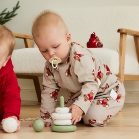 Костюм детский (штанишки и кофточка) «Крошка Я. Новогодние медвежата», рост 62-68 см