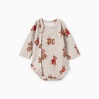 Боди детское с длинным рукавом «Крошка Я. Новогодние медвежата», рост 62-68 см, бежевое - Фото 4