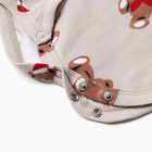 Боди детское с длинным рукавом «Крошка Я. Новогодние медвежата», рост 62-68 см, бежевое - Фото 7