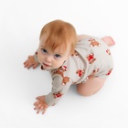 Боди детское с длинным рукавом «Крошка Я. Новогодние медвежата», рост 86-92 см, бежевое - Фото 4