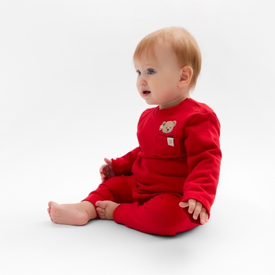 Свитшот детский «Крошка Я. Новогодние медвежата», рост 80-86 см, красный