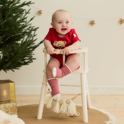 Боди детское «Крошка Я. Новогодние медвежата», рост 62-68 см, красное