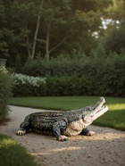 Садовая фигура из полистоуна «Крокодил», 20×50×28 см - Фото 3
