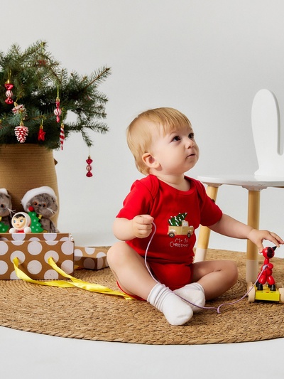 Боди детское «Крошка Я» My 1st Christmas, рост 62-68 см