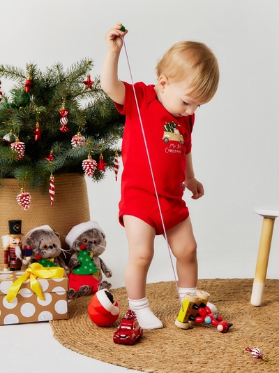 Боди детское «Крошка Я» My 1st Christmas, рост 62-68 см