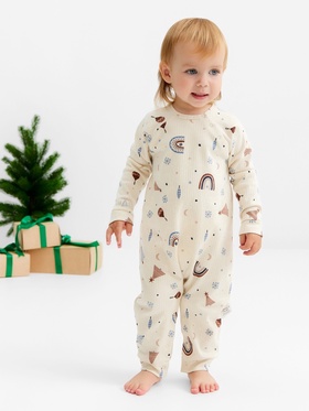 Комбинезон детский с повязкой «Крошка Я. Новогодние игрушки», рост 62-68 см