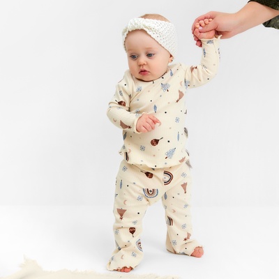 Костюм детский (джемпер и брюки) «Крошка Я. Новогодние игрушки», рост 86-92 см