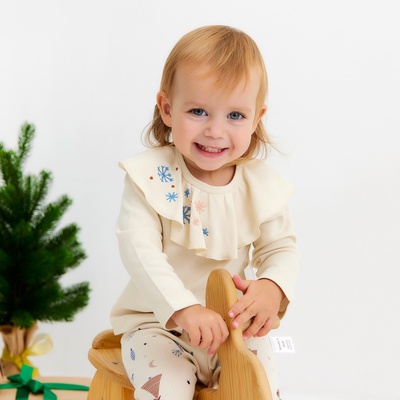 Кофточка с вышивкой «Крошка Я. Новогодние игрушки», рост 86-92 см