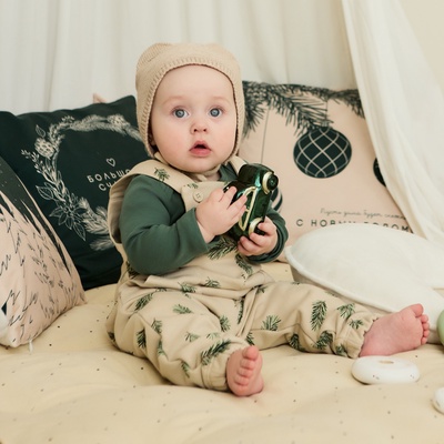 Набор детский (боди и комбинезон) «Крошка Я. Еловые веточки», рост 74-80 см