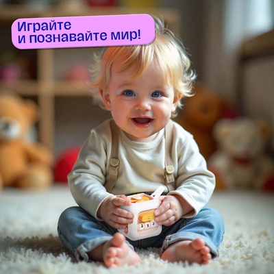 Развивающая игрушка для малышей «Бизикуби», подвижные элементы, звуковые эффекты