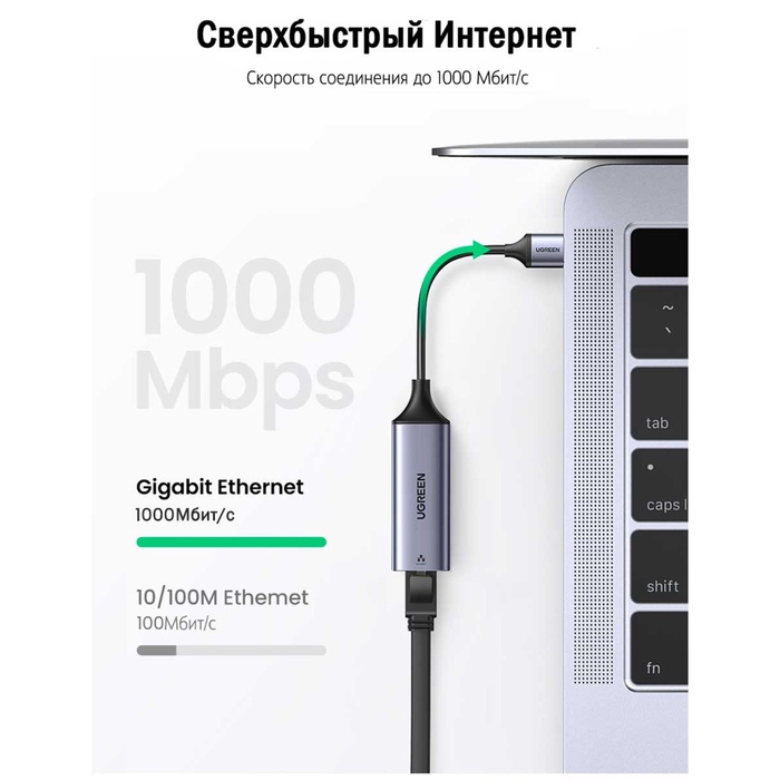 Сетевой адаптер UGREEN USB A 3.0 - LAN RJ45 1G (50922) - фото 51682953