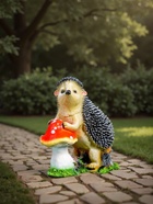 Садовая фигура из полистоуна «Ёж с грибом», 38×22×38 см - Фото 3