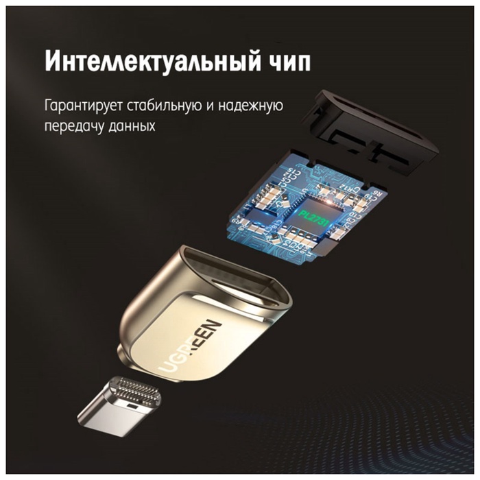 Картридер UGREEN USB C - TF (80124) - фото 51675684