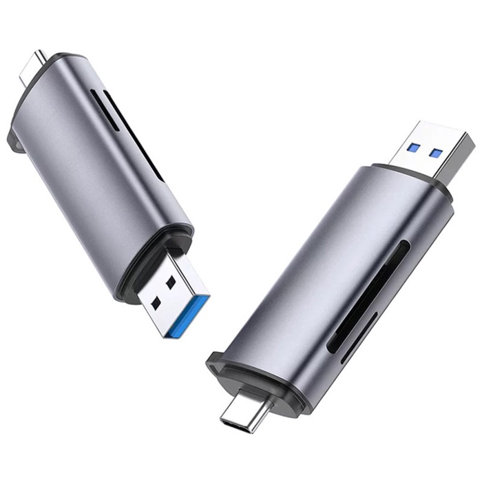 Картридер UGREEN USB-C + USB-A 3.0 для карт памяти TF/SD (50706) - фото 51675693