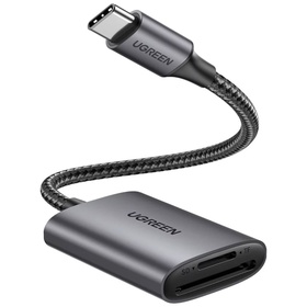 Картридер UGREEN USB-C 3.1 для карт памяти TF / SD, серый (80888)