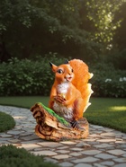 Садовая фигура из полистоуна «Белочка с орешком на пне», 25×12×23 см - Фото 3