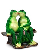 Садовая фигура из полистоуна «Лягушки на лавочке», 32×20×30 см - Фото 5