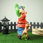 Садовая фигура из полистоуна «Гном с олененком», 50×19×26 см, МИКС - Фото 13