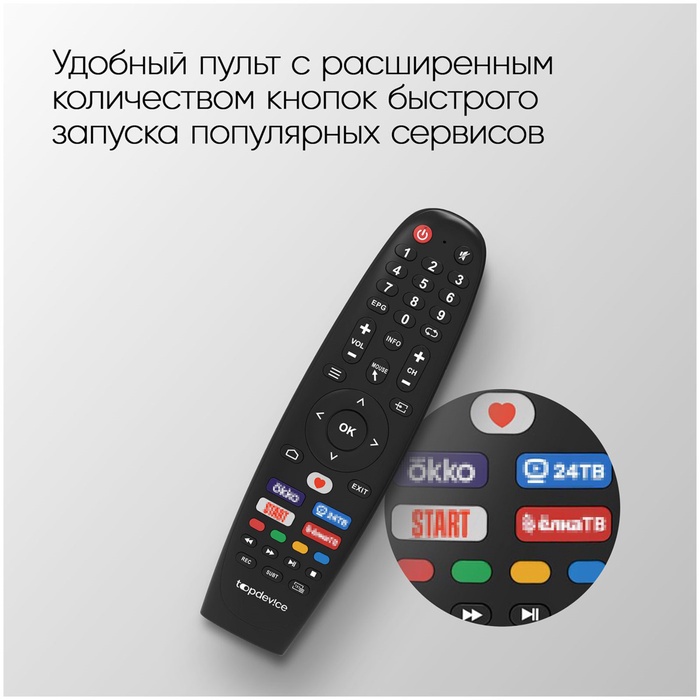 LED телевизор Topdevice TV 55″ ULTRA CS05, UHD, Smart TV WildRed (TDTV55CS05U_BK), черный - фото 51676565