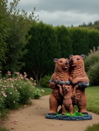 Садовая фигура из полистоуна «Мишки-семейка», 45×25×32 см - Фото 3