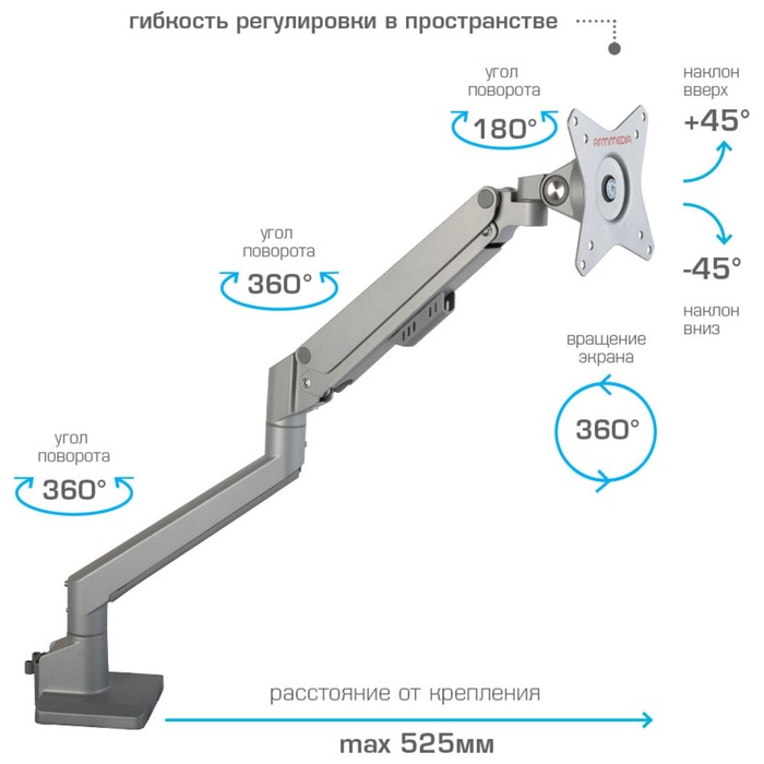 Кронштейн настольный для LED/LCD мониторов Arm media LCD-T35 - фото 51677220