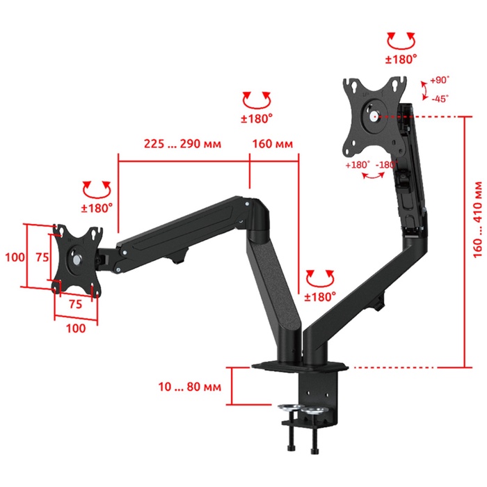 Кронштейн UniTeki   FMGT82B black - фото 51677288