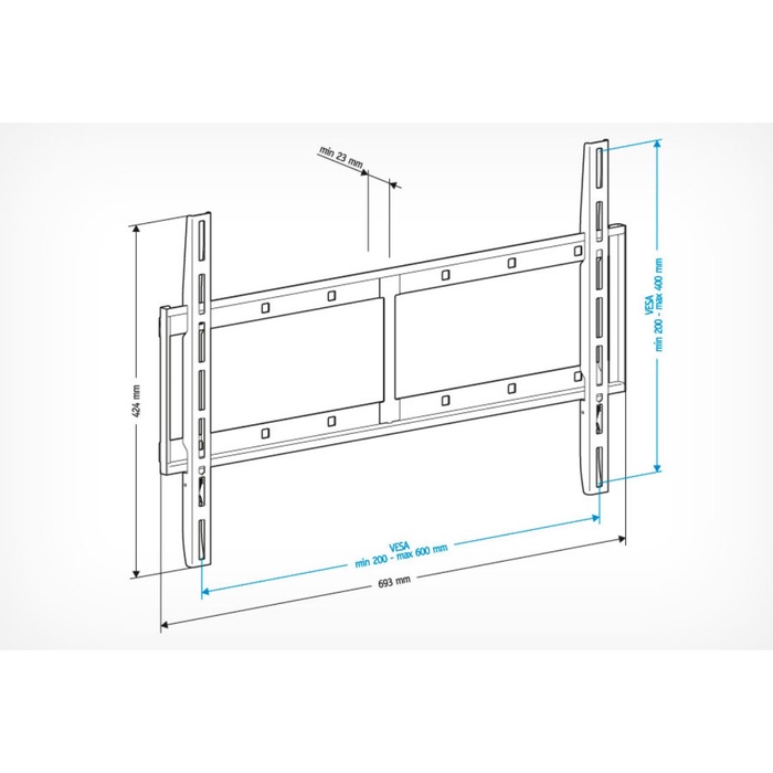 Кронштейн Holder для телевизора LCD-F6607 черный 42-65 макс.60кг настенный фиксированный - фото 51677609