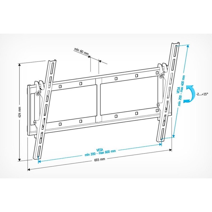 Кронштейн Holder для телевизора LCD-T6606 черный 42-65 макс.60кг настенный наклон - фото 51677622