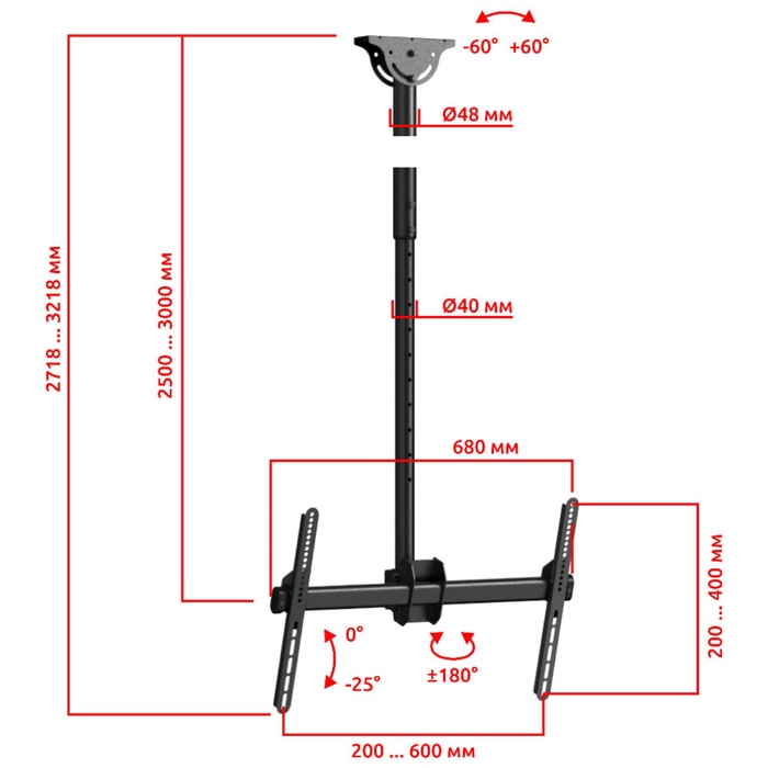 Кронштейн UniTeki LCD3218C black - фото 51677856