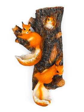 Садовая фигура из полистоуна «Навесные Белки поилки на дереве», подвесная, 60×33×17 см  (артикул 1090111)  большой выбор товаров оптом и в розницу по низким ценам с доставкой