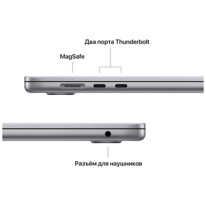 Ноутбук Apple MacBook Air 15 2023 (MQKP3ZP/ZA/A) серый космос - фото 51679206