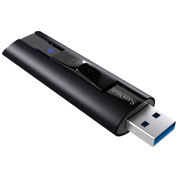 Флэш-накопитель USB Flash SanDisk Extreme PRO [3.1, 128 Gb, металл, черный] - фото 51680053