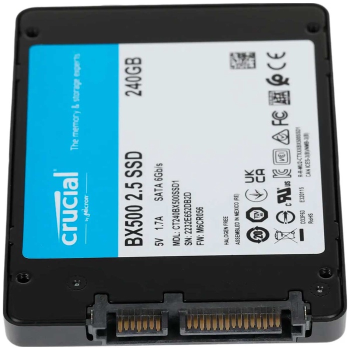 Накопитель SSD Crucial SATA III 240Gb CT240BX500SSD1 BX500 2.5" - фото 51680177