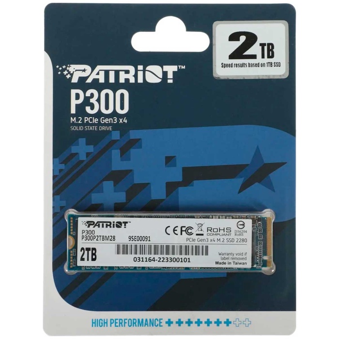 Накопитель SSD Patriot M.2 P300 2048 Гб PCIe P300P2TBM28 - фото 51680188