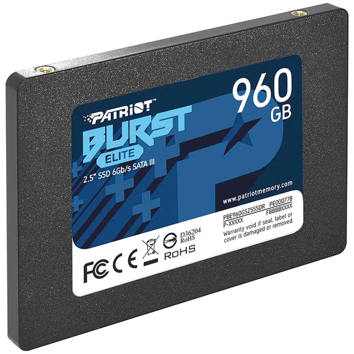 Накопитель SSD Patriot 2.5" Burst Elite 960 Гб SATA III PBE960GS25SSDR - фото 51680207