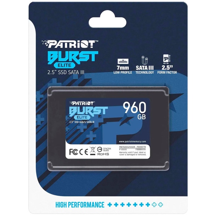 Накопитель SSD Patriot 2.5" Burst Elite 960 Гб SATA III PBE960GS25SSDR - фото 51680208