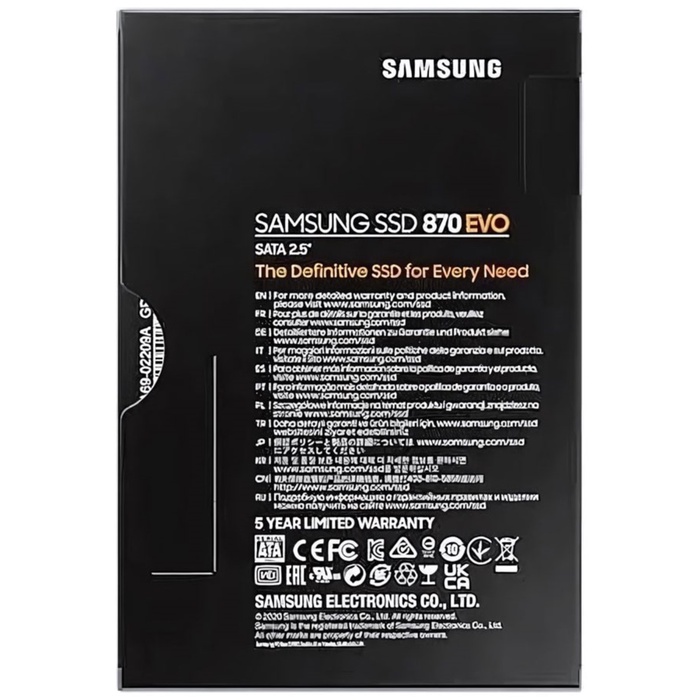 Накопитель SSD Samsung 2.5" 870 EVO 1000 Гб SATA III 3bit MLC (TLC) MZ-77E1T0BW - фото 51680235