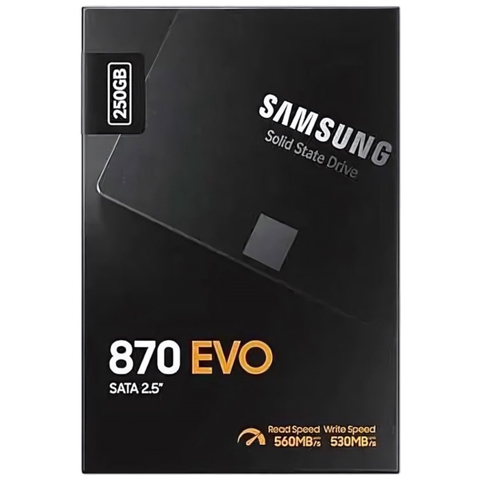 Накопитель SSD Samsung 2.5" 870 EVO 250 Гб SATA III 3bit MLC (TLC) MZ-77E250BW - фото 51680250