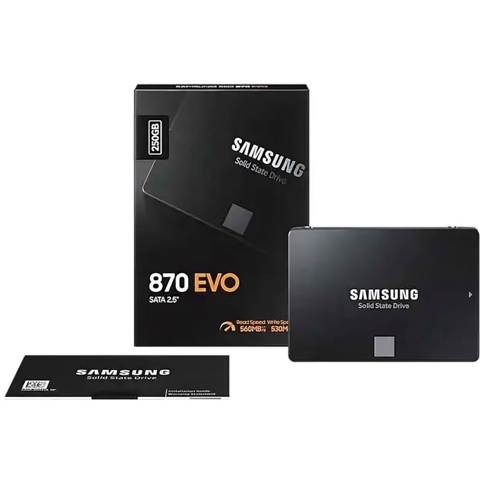 Накопитель SSD Samsung 2.5" 870 EVO 250 Гб SATA III 3bit MLC (TLC) MZ-77E250BW - фото 51680251